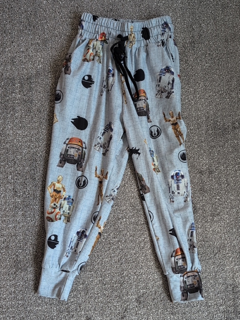 Kids Star Wars Droid Print Joggers in Light Gray